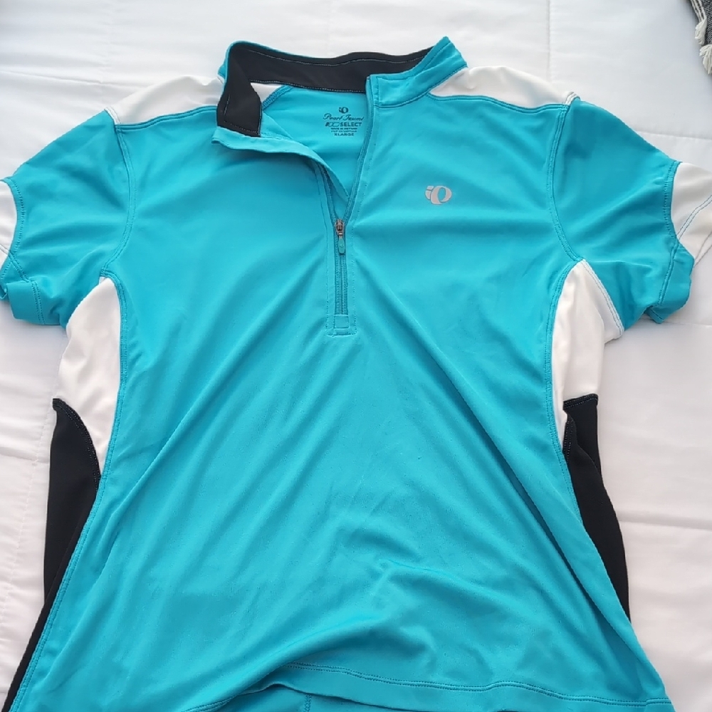 Pearl Izumi Turquoise and Black Cycling Top